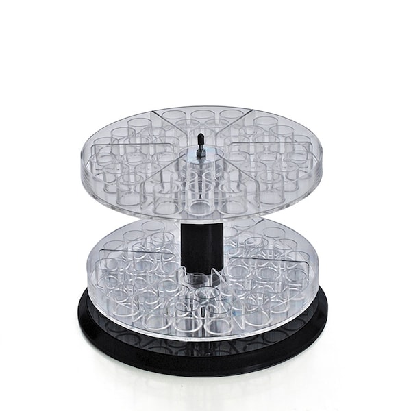 Two Tier Revolving Display 8"H x 11"Dia. - round slot 1"dia